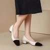 Новые женские кожаные туфли-лодочки на каблуке Сандалии Толстый каблук Chaussure Femme  Mujer Sandalias Sapatos Туфли на шпильке Официальные туфли