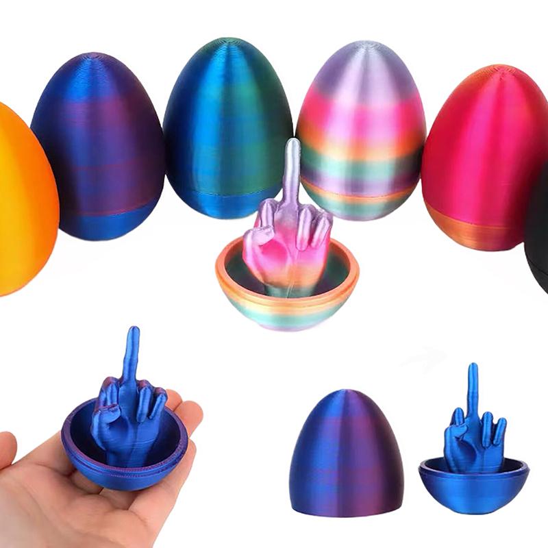 Пасхальное яйцо 3D-печать Украшения Средний палец Смешное яйцо со средним пальцем Декомпрессия Настольные декоративные поделки Подарок-прикол