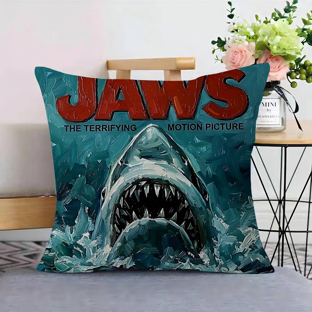 Classic Movie JAWS Series Pillow Gift Home Office Decoration Bedroom Sofa Car Cushion Cover Case x