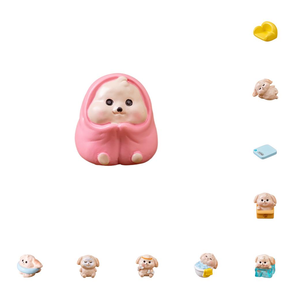 Милый набор фигурок собак в закрытых коробках, идеально подходящий для украшения автомобиля и мини-садовых украшений.