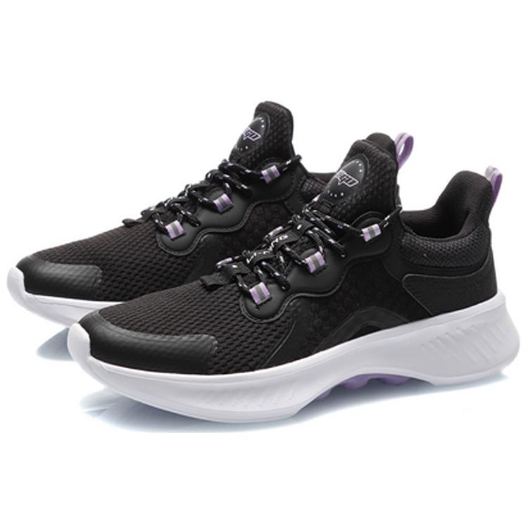 Li Ning Удобные Легкие Дышащие Низкие Беговые Кроссовки Женские Черные AREQ022-4