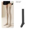 2 Pairs Solid Thick Plush Lined Thigh High Stockings, Warm Slim Fit Over The Knee Socks For Fall & Winter, Women's Stockings & Hosiery