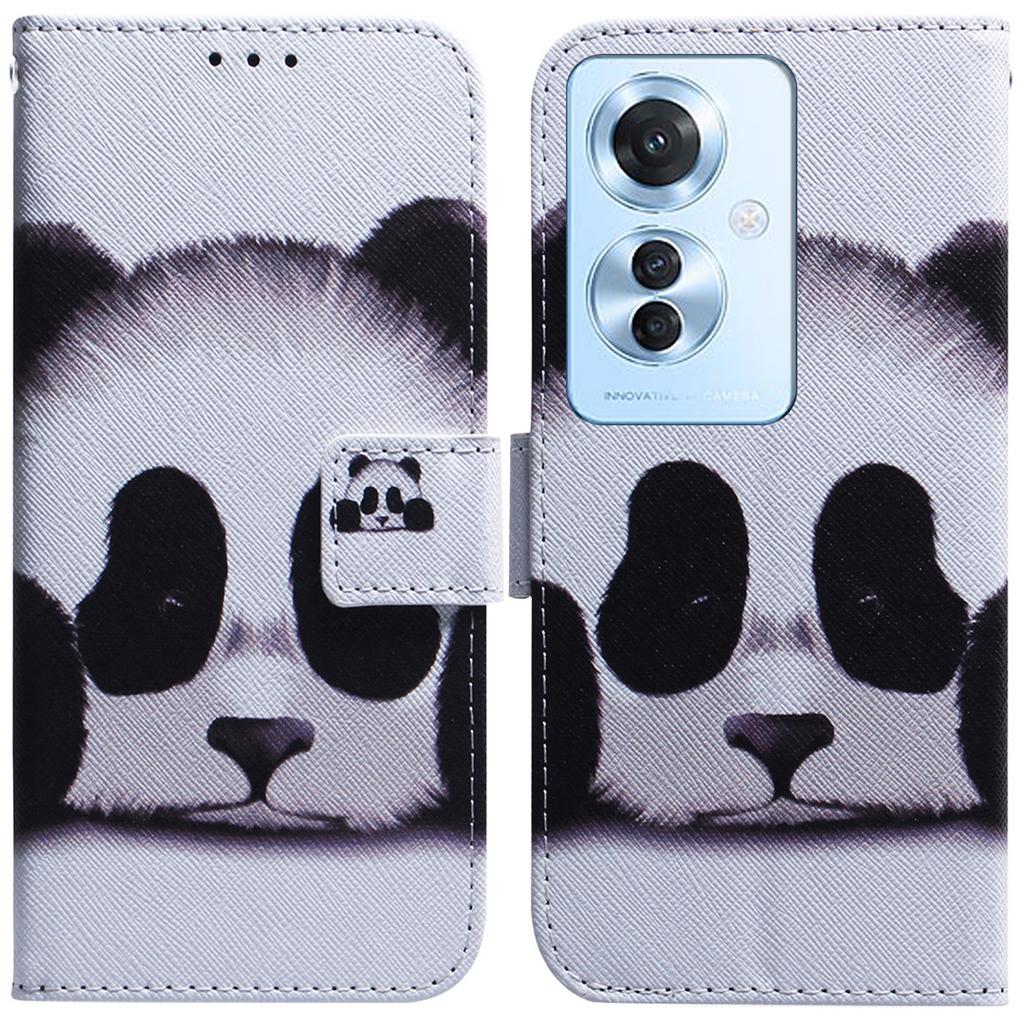 For Oppo Reno11 F 5G/F25 Pro 5G Phone Case Pattern Printing Stand Leather Shell
