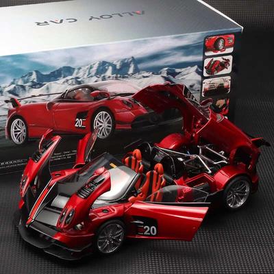 Литая золотая машинка Модель 1:18 спортивных автомобилей-кабриолетов Pagani с мягким звуком и инерционным механизмом, музыкальная модель игрушечного автомобиля, коллекция украшений, подарок для мальчика
