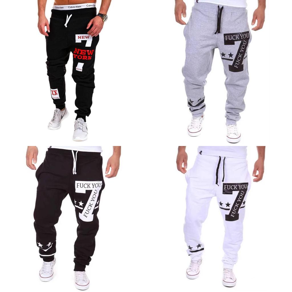 Casual Pants Men Cotton Blend With 7 Digit Print For Summer Youth Comfort