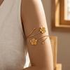 Metal Flower Open Cuff Bracelets Adjustable Floral Cuff Bracelet Open Arm Bracelets  Party Jewelry