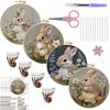 1pc Rabbit and Flower Pattern Embroidery DIY Fabric Craft Set with Tools