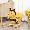 Rocking Animal for Children in the Shape of a Bee in Poplar Wood with Music, 60x33x45 cm, Yellow and Black