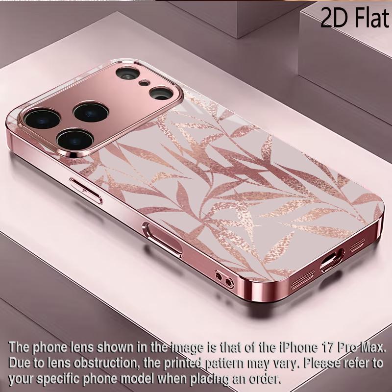 OldLeaf 2DFlat Для iPhone17 18 16 15 14 13 12 11 Pro Max XS XR 8 7Plus Чехол для телефона Ударопрочный Защитный Задняя крышка