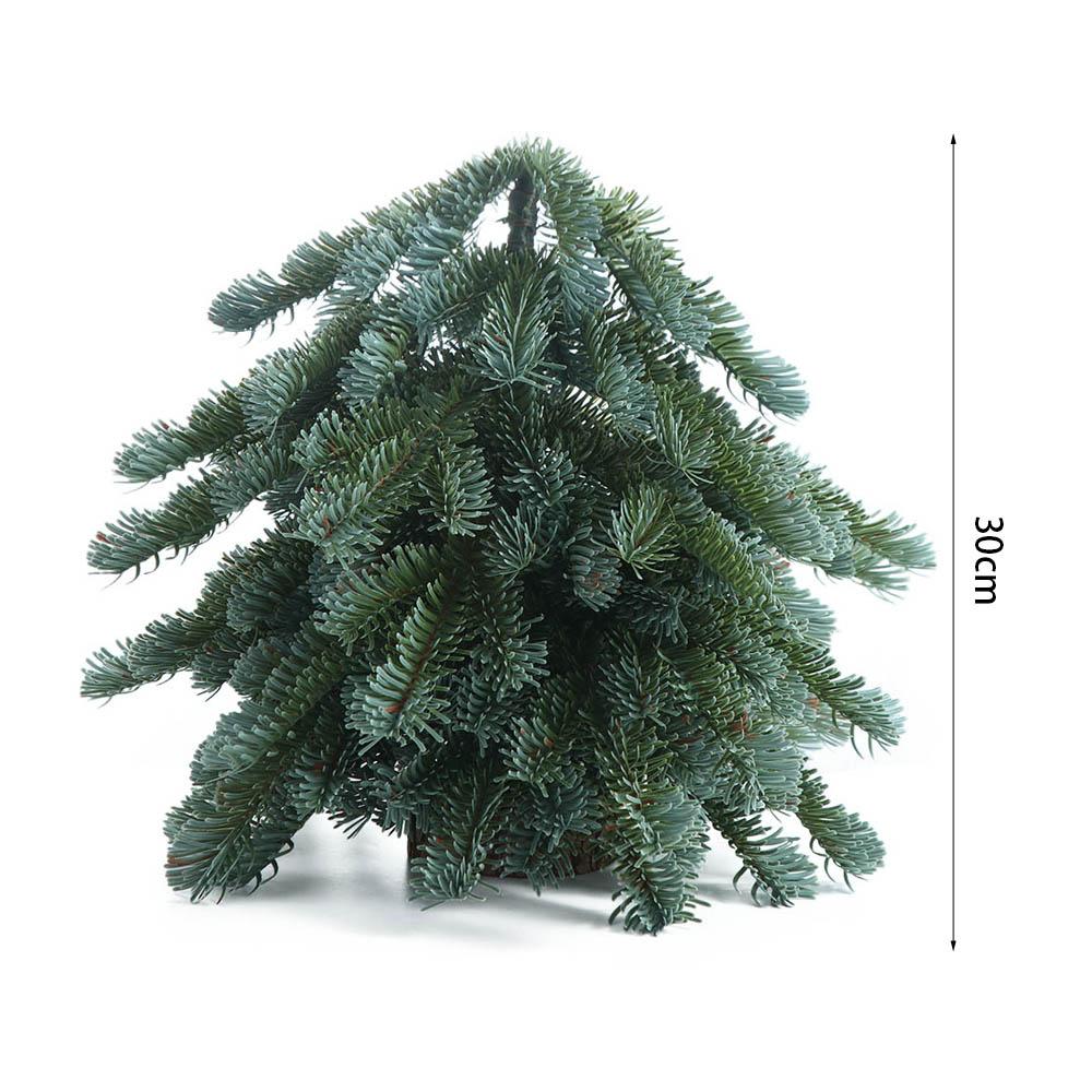 Handmade Mini Christmas Tree Stable Faux Noble Fir Creative Mini Snow Pine Tree  New Year