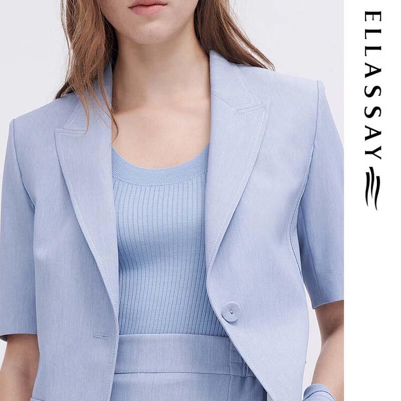 ELLASSAY Женский минималистичный трикотажный топ с коротким рукавом EWE342M05800