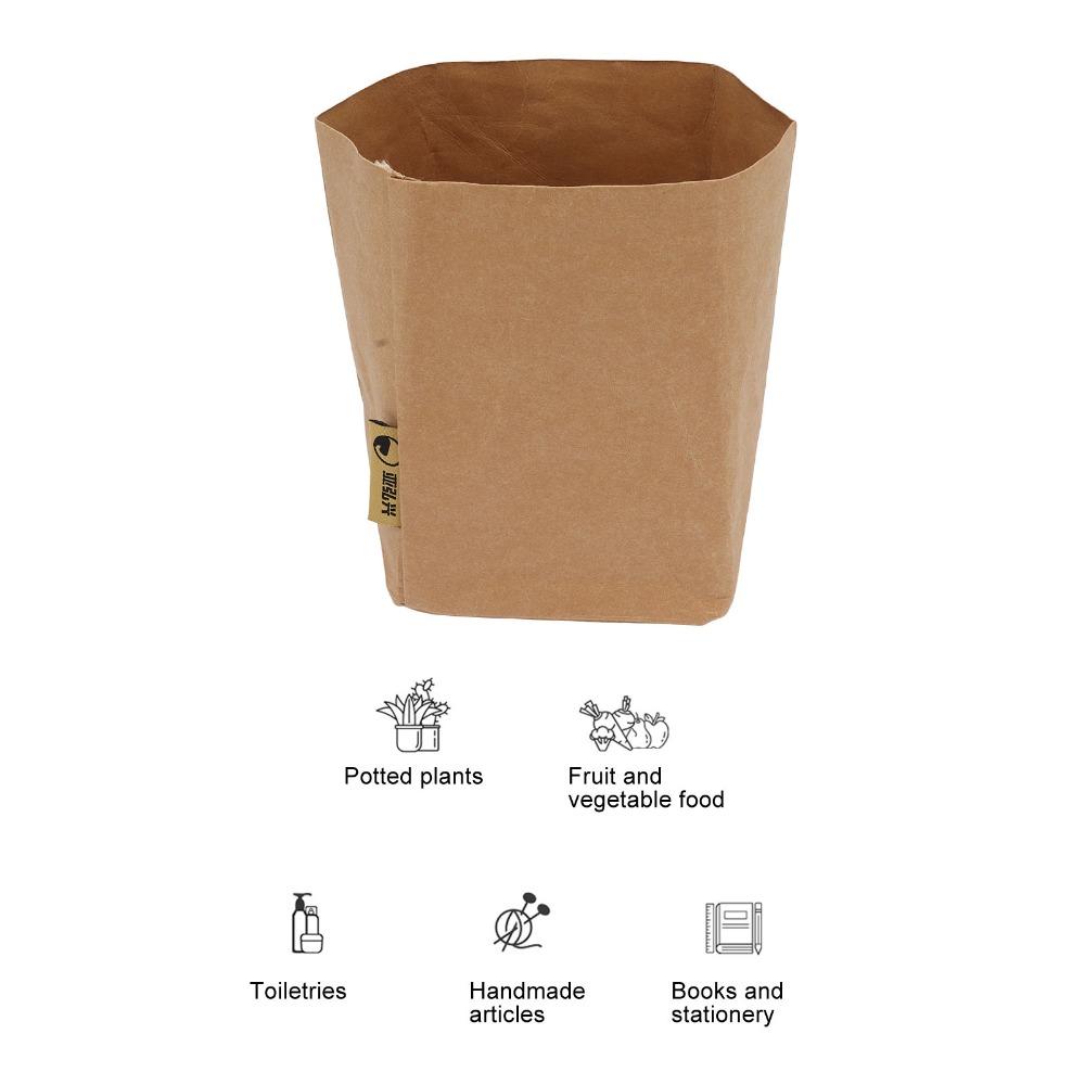 Washable Kraft Paper Bag Reusable Waterproof Bag Snacks Bags Kraft Storage Bags  Food Storage
