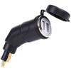 Rubonarie Motorcycle Cigarette Lighter Socket with Lid, USB, BMW Style, Heller Socket, BMW USB Power Socket, 2 Ports (Black)
