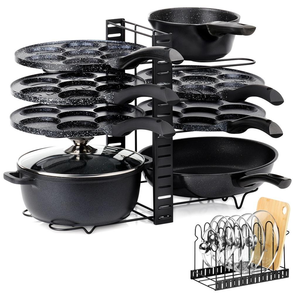Kitchen Rack Organizer Shelf For Pots, Pans, Lids, Plates