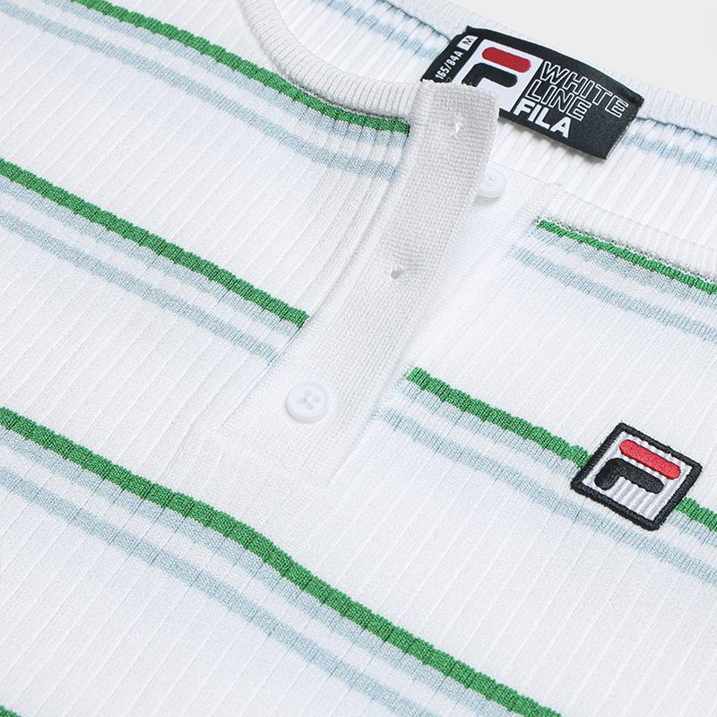 Fila Женский топ-майка Heritage Fresh с полосками и цветовыми блоками, приталенный, F11W638110F-ZA