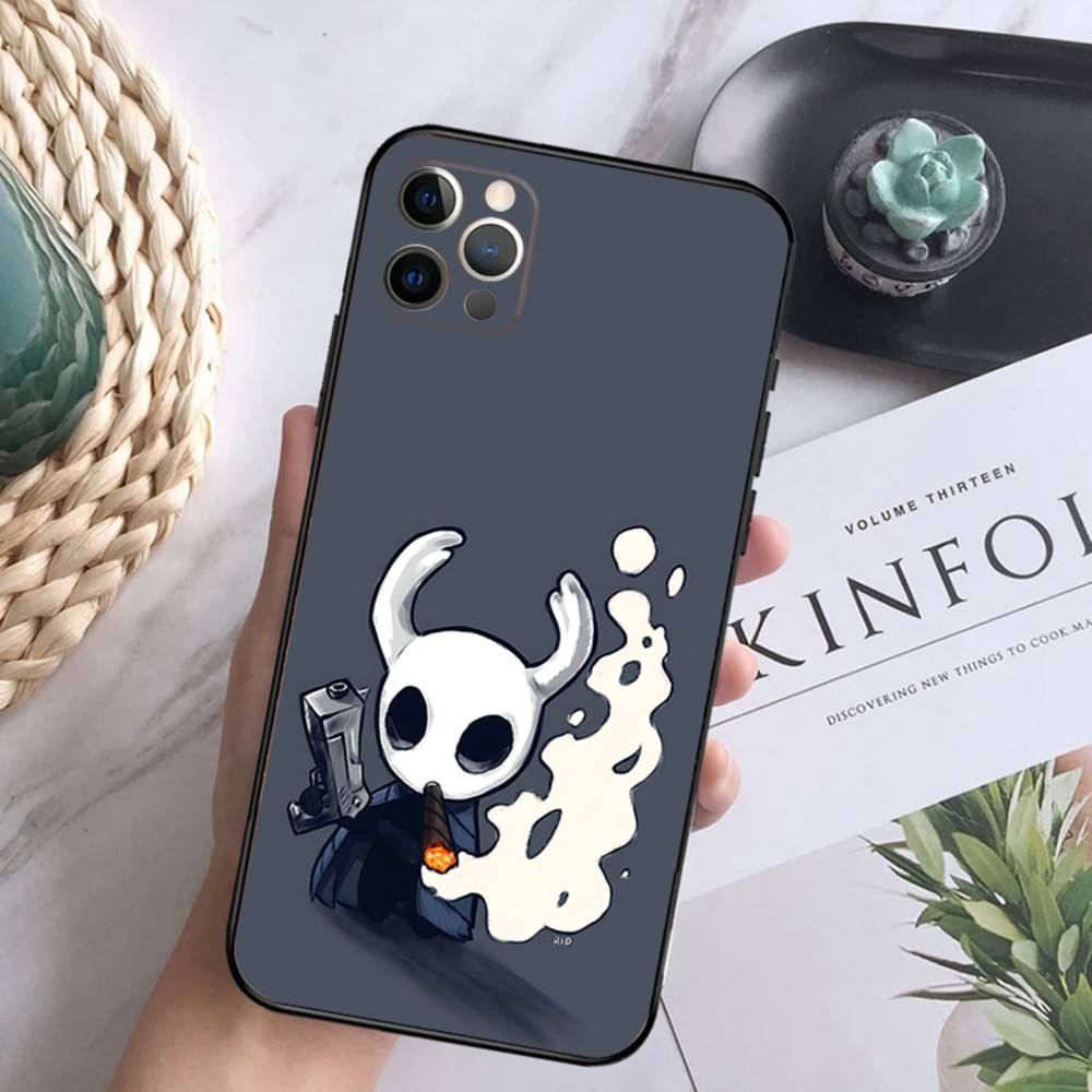 H-Hollow Knight Silksong Phone Case For iPhone 17,16,15,14,13,12,Pro,Max,Plus,E,SE4,Air,Mini Black Soft Box