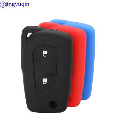 Jingyuqin 2B Remote Key силиконовый чехол для Toyota Yaris Camry Corolla Prado REIZ Crown RAV4 Hilux складной Flid