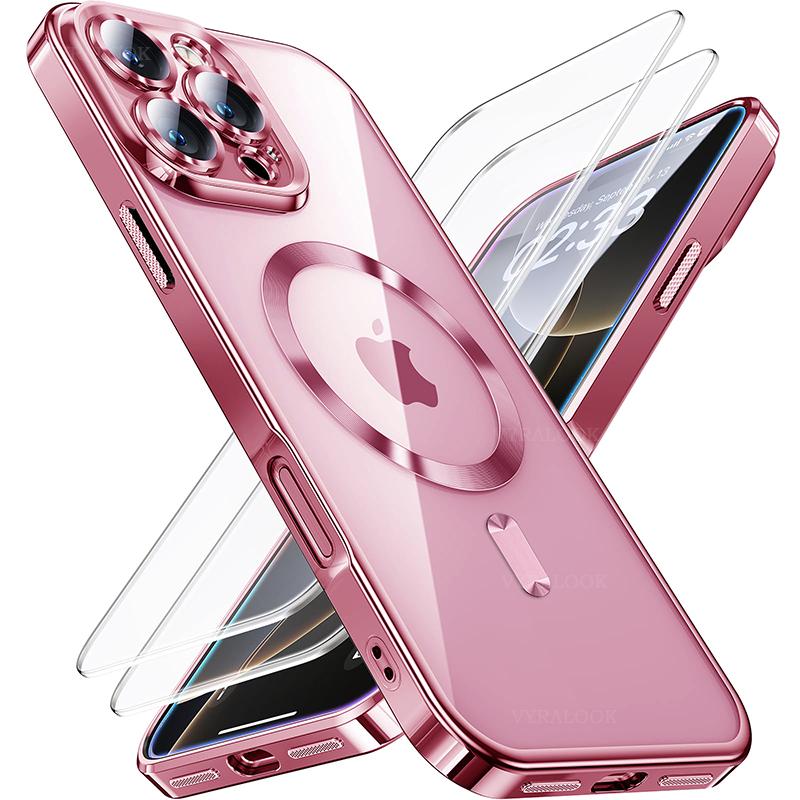 Покрытие Soft для чехла Magsafe для iPhone 17 16 15 14 13 12 11 Pro Max Plus Air Магнитная Беспроводная Зарядка Прозрачная Крышка