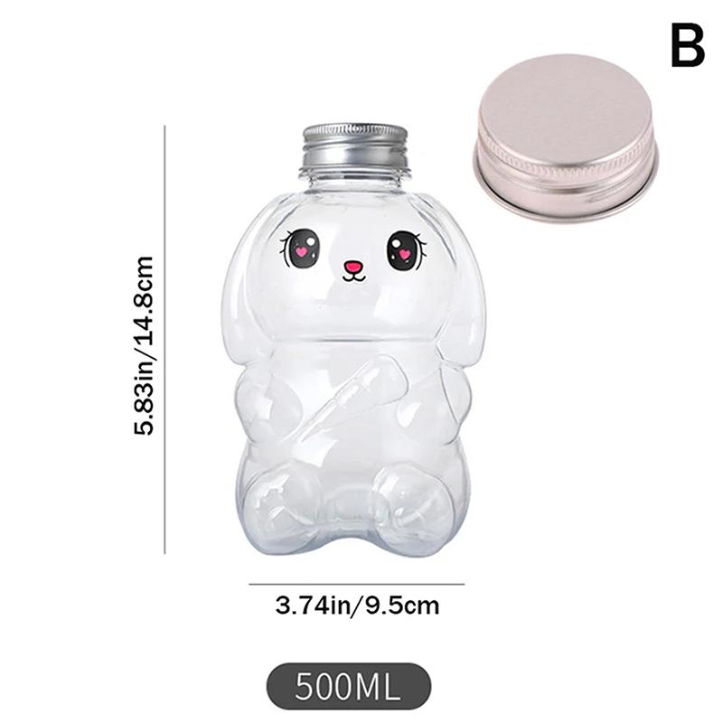 Kawaii бутылки с кроликом для молока, чая, кофе, сока, портативная чашка для питья, домашняя прозрачная бутылка для приготовления сока, бутылка для напитков, не содержащая BPA