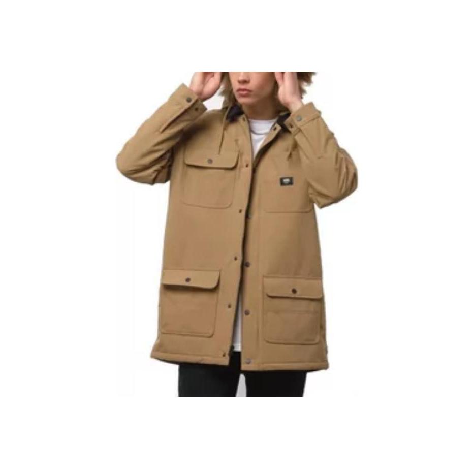 Vans Пальто Drill Chore со съемным капюшоном, многокарманная рабочая куртка, мужские куртки цвета хаки VN0A5FP9DZ9