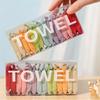 14Pcs Compressed Disposable Travel Washcloths - Soft, Thickened, Dual-Use Cotton Facial Cleansing Towels for Wet and Dry Ski