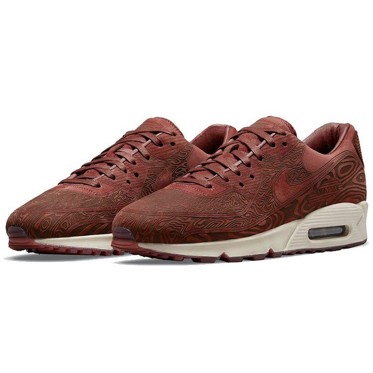 Nike Кроссовки Air Max 90 QS Laser Woodgrain - Dark Pony Унисекс Красный Свет-Кость DH4689-200