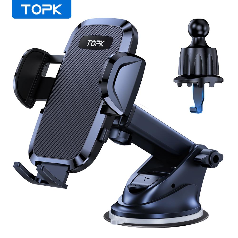 TOPK 360° Car Phone Holder Phone Holder Car Universal Dashboard Air Vent Automobile Cell Phone Mount For iPhone Smartphones