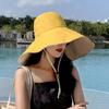 UV Protection Sunscreen Sun Hat Solid Color Hiking Bucket Hat Fashion Women Fisherman Hat  Ladies