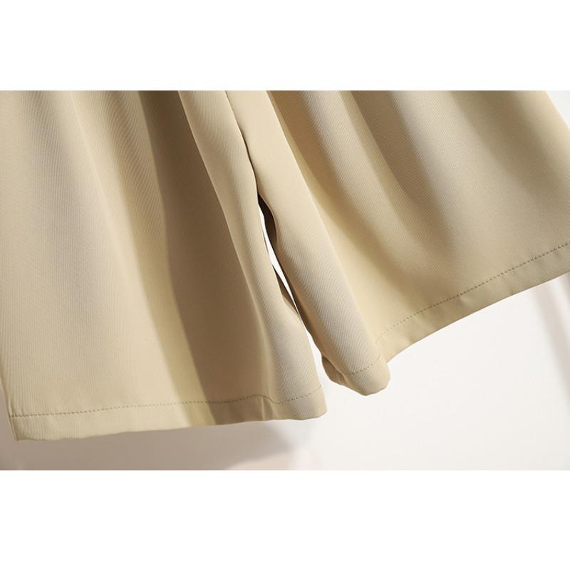 DIMANAF 2025 Летний стиль Женские шорты Брюки Свободные С высокой талией Базовые брюки Повседневные Женские Однотонные Брюки