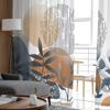 Bohemian Abstract Wind Leaf Plant Bedroom Curtains Tulle Sheer Curtain Living Room Home Decor Voile Drapes