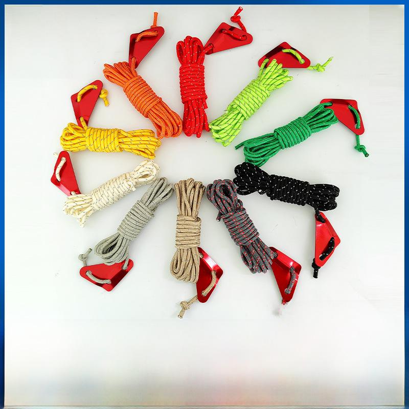 5 мм светоотражающий ветрозащитный трос для кемпинговой палатки с треугольной пряжкой, длина 4 м