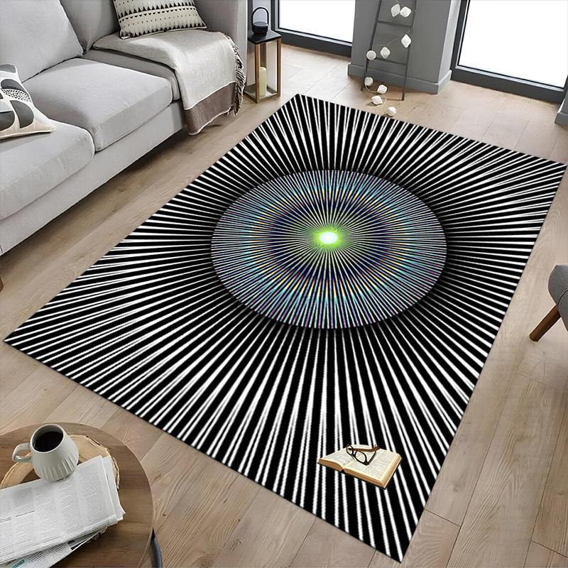 1PC Circle Lines Extra Large Non Slip Floor carpet, Office, family, bedroom, Studio Large Area Rug Indoor Rugs, , Vibrant Colors