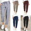 S-5XL Plus Size Unisex Women Elastic Waist Harem Pants Side Pockets Casual Baggy Trousers