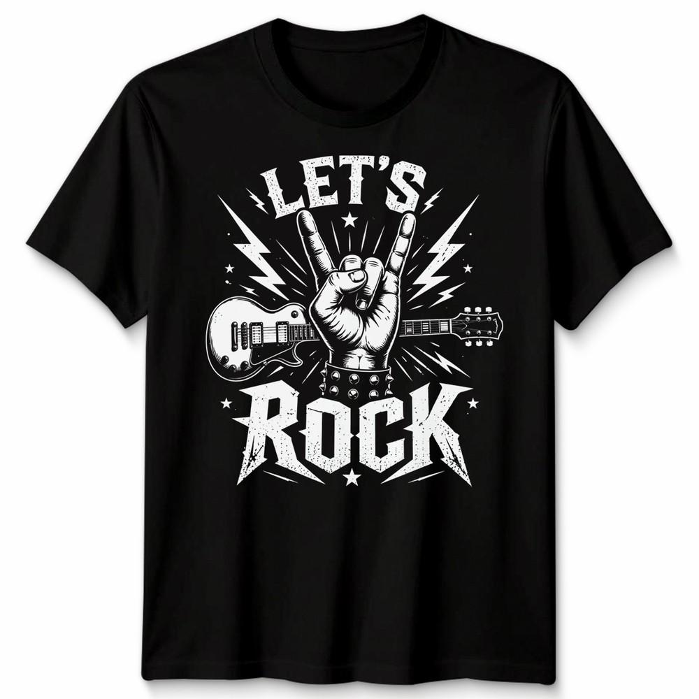 Детская футболка Let's Rock Rockstar с гитарой, для музыкальной группы, на День Рок-н-Ролла, школьная футболка