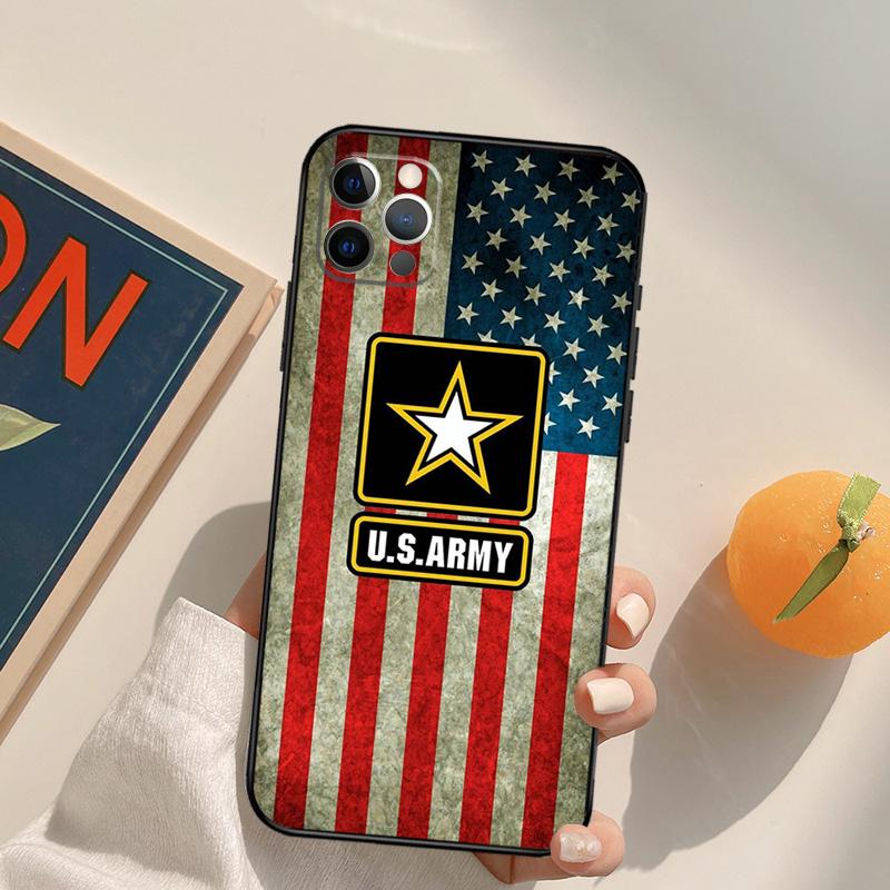 U.S Army Flag Funda Case For iPhone 16 Pro Max 14 11 12 13 15 Pro Max Mini XR 16e 15 16 Plus Phone Cover