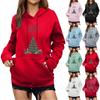 Women's Fall And Winter Christmas Printed Pullover Hooded Sweatshirt Fleece Long Sleeve Sweatshirt