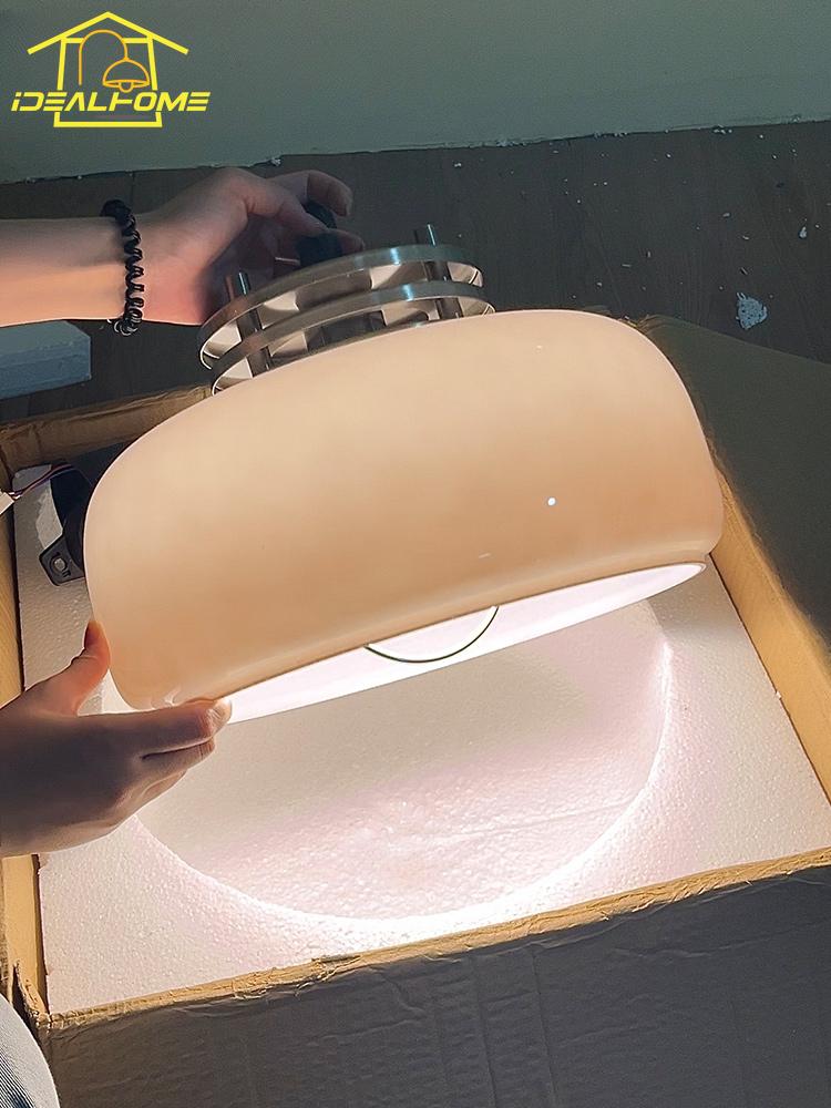 Medieval Wabi-sabi Cream Wind Glass Pendant Lights LED E27 Vintage Hanging Lamp Restaurant Kitchen Island Bedside Dining Room