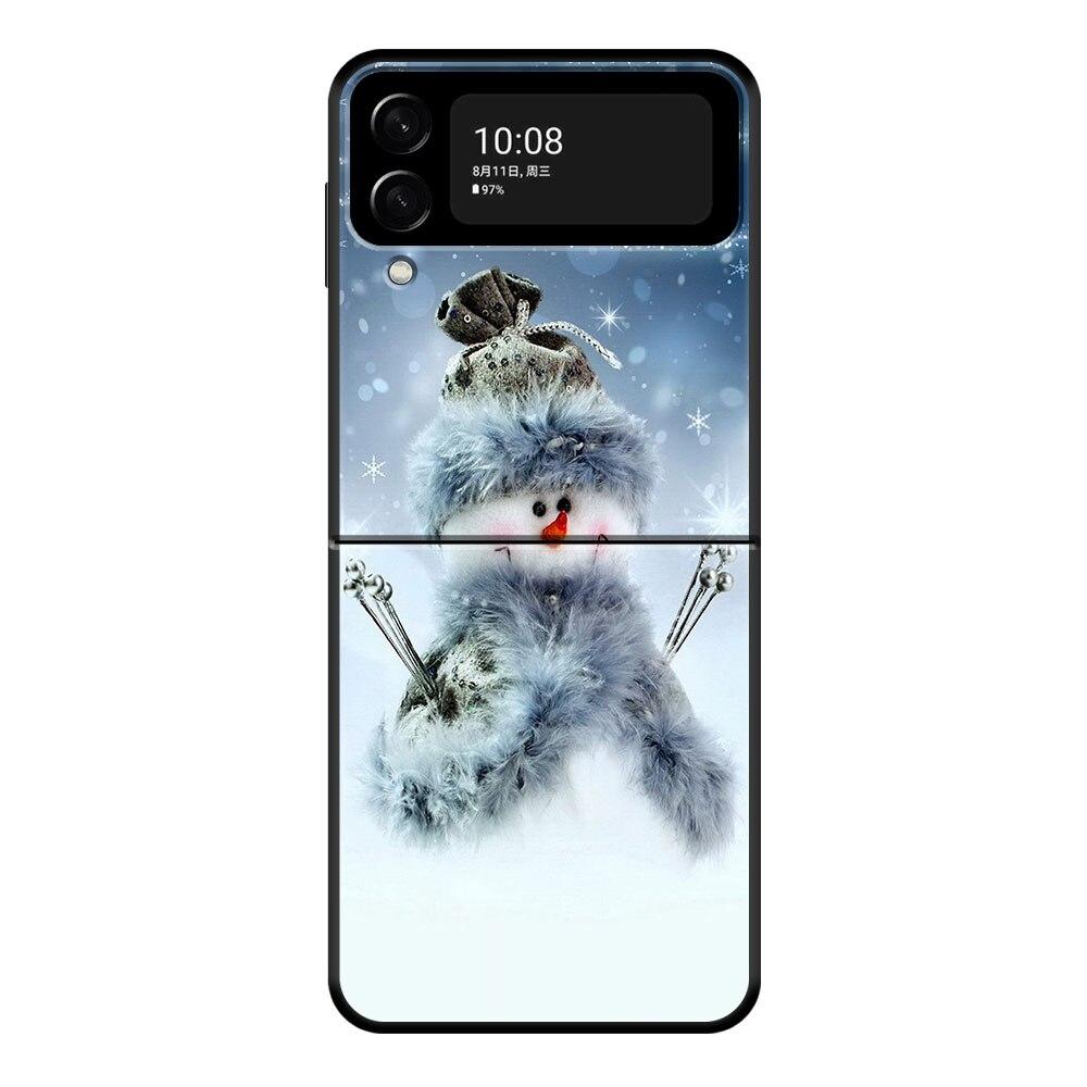Счастливого Рождества Снеговик Чехол для телефона для Samsung Galaxy Z Flip Z Flip3 5G Z Flip4 Твердый ПК Матовый чехол