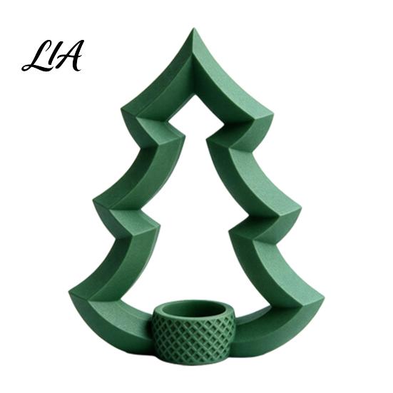 Valentine Day Gift 3D Printed Christmas Tree Candle Holder, Minimalist Tea Light Stand for Festive Table Centerpiece Holiday Home Decor,