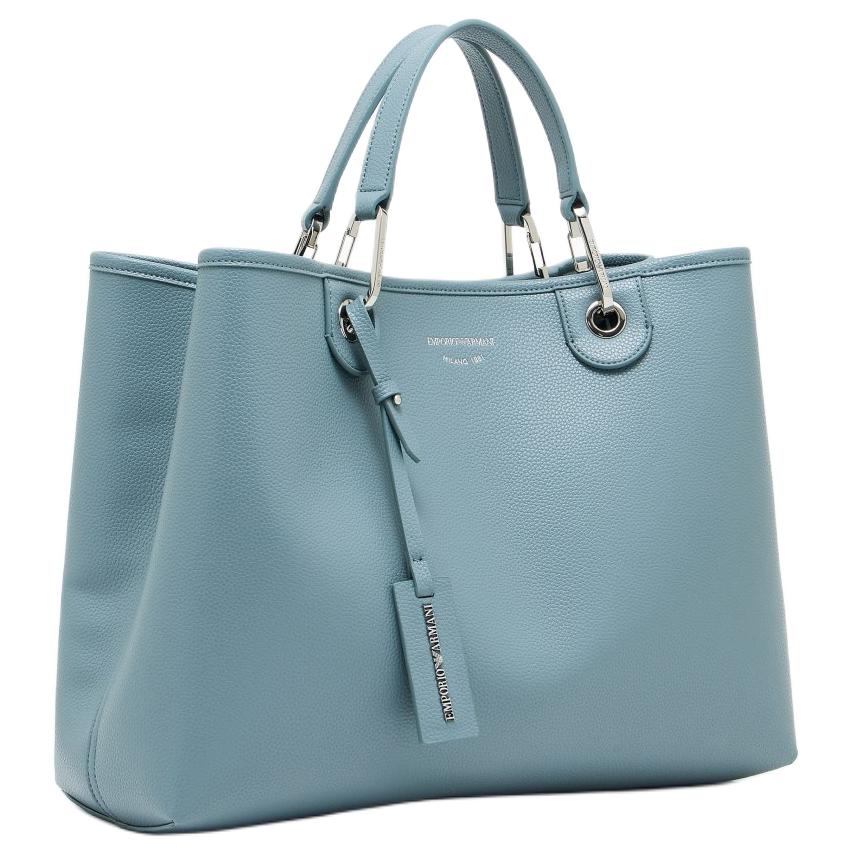 Emporio Armani MyEA Logo PU Tote Bag Women Tote Bags Light-Blue EW000360AF12036M9110