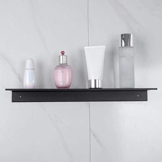 Wall Mount Bathroom Floating Shelf Punch Free Adhesive Heavy Duty Aluminum Alloy Multi-functional Storage Rack Holder Organizer Home Supplies