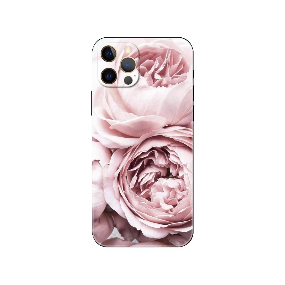 Чехол для телефона Pink Flower Peony для iPhone 5 5s 2020se 6 6s 7 8 plus x 10 XR XS 11 12 13 mini pro MAX черная задняя крышка из ТПУ