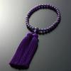 Kyoto Butsudan Hayashi Women's Silk Prayer Beads with Miyako Tassel and Amethyst [Prayer Beads Bag Set] W-025 Kyoto Buddhist Prayer Beads Suitable