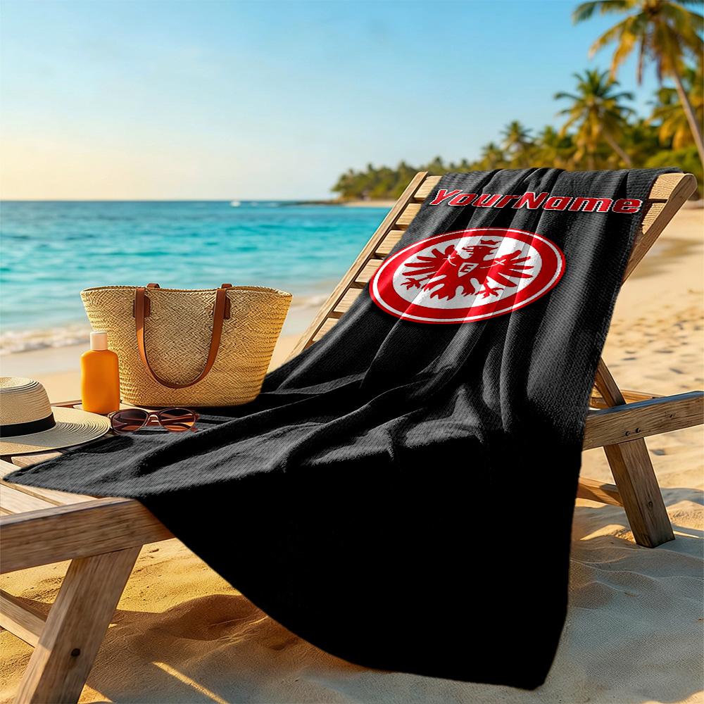 Eintracht Frankfurt Personalized Text Beach Towel High Absorbency Quickdry Portable For Swimmingbeachcamping Travel Beach Accessoriesgym