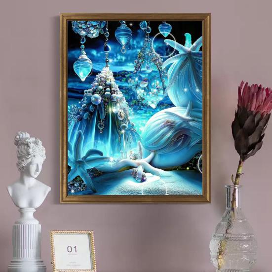 Пейзаж Алмазная мозаика с изображением океанских ракушек, принт, повышение креативности, снятие стресса, мозаика, алмазная вышивка, украшение для дома, сделай сам, подарок