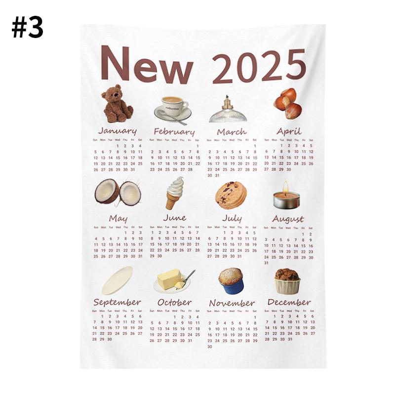 Новогодний календарь Домашняя подвесная ткань Календарь на Новый год 2025 Настенный фон Гобелен Фотоподвесная ткань Украшение для дома