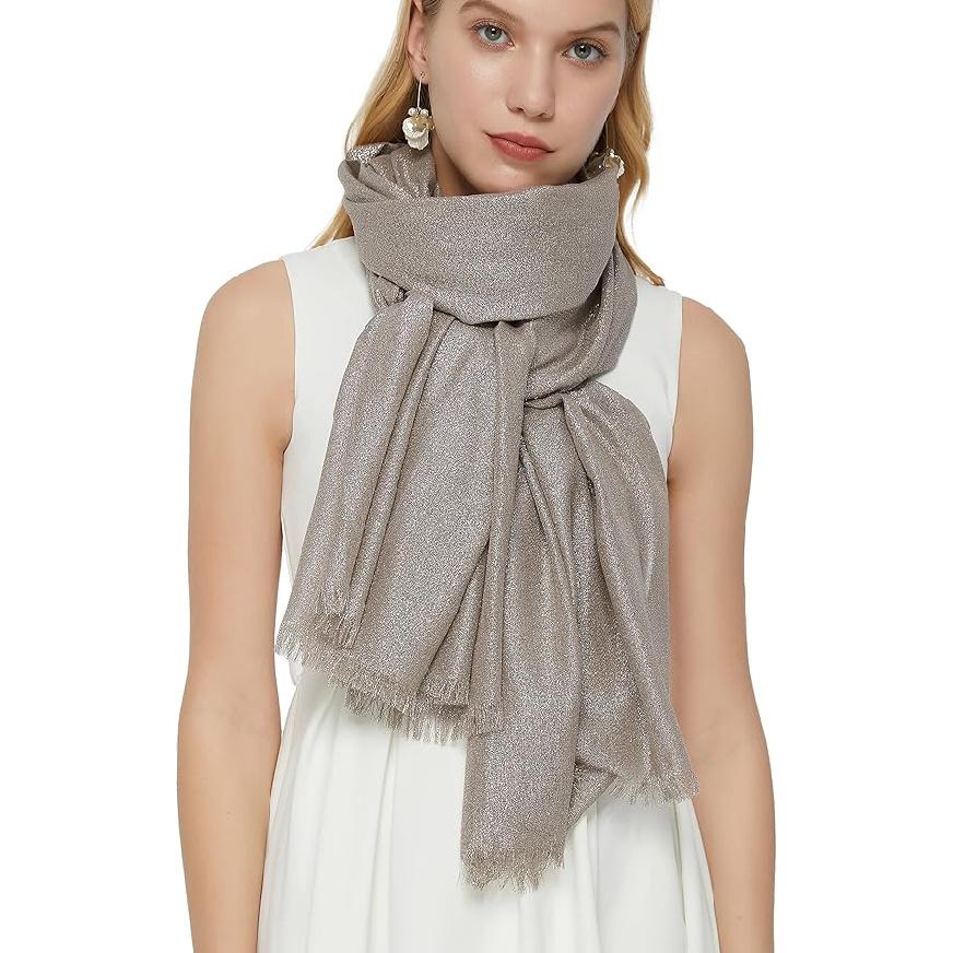 Women's Sparkling Metallic Evening Shawl Lightweight Shawl Extra Large Dressy Shawls and Wraps for Party