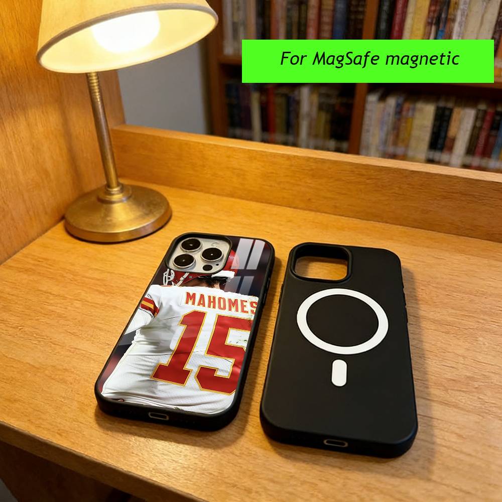 Чехол для телефона Patrick Mahomes для iPhone 17, 16, 15, 14, 13, 12, 11 Plus, Pro, Магнитный, Для беспроводной зарядки MagSafe