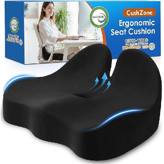Seat Cushion, Memory Foam Office Chair Seat Cushion for Office Chairs/Car/Long Trip/Desk Chair/Gaming, Extra Large Size for Sciatica & Hip & Tailbone