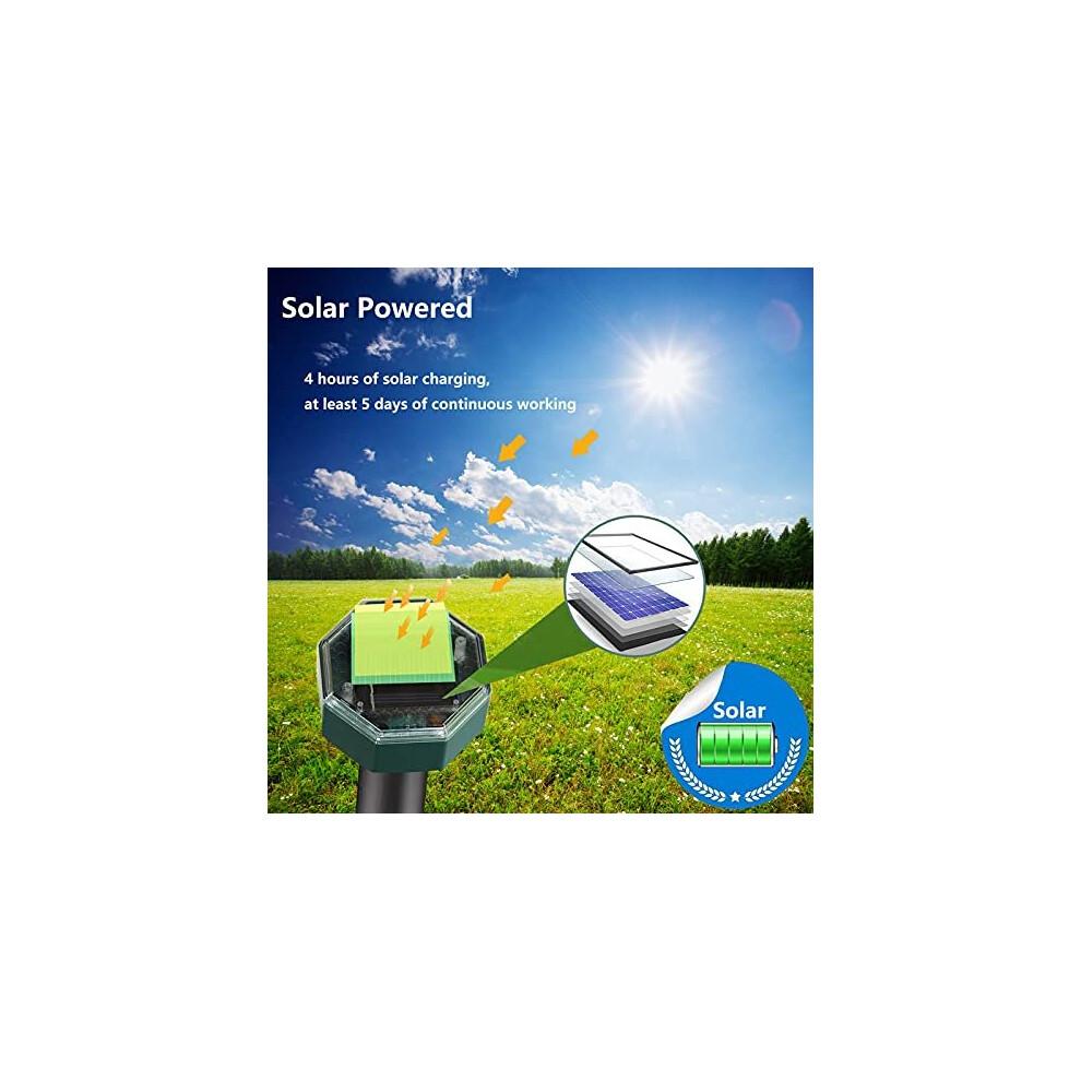 Solar Mole Repellent,4 Pack Mole Repellent Ultrasonic,Sonic Mole Repeller With Waterproof, Mole Control Voles, Gophers, Rats, Snakes and Rodents,